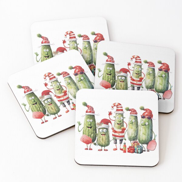Item preview, Christmas Pickleballers designed and sold by Rowena Cherry Art.