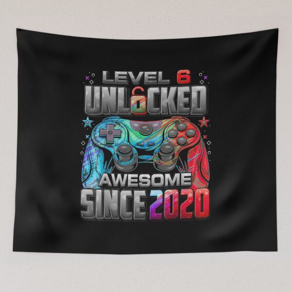 Item preview, Level 6 Unlocked Gamer Controller Birthday Funny Typography Design designed and sold by PonyRoniku.