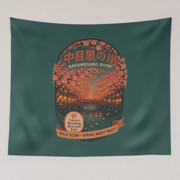 Item preview, Nakameguro Blossoms Float Like Dreams designed and sold by EdvvinStudios.