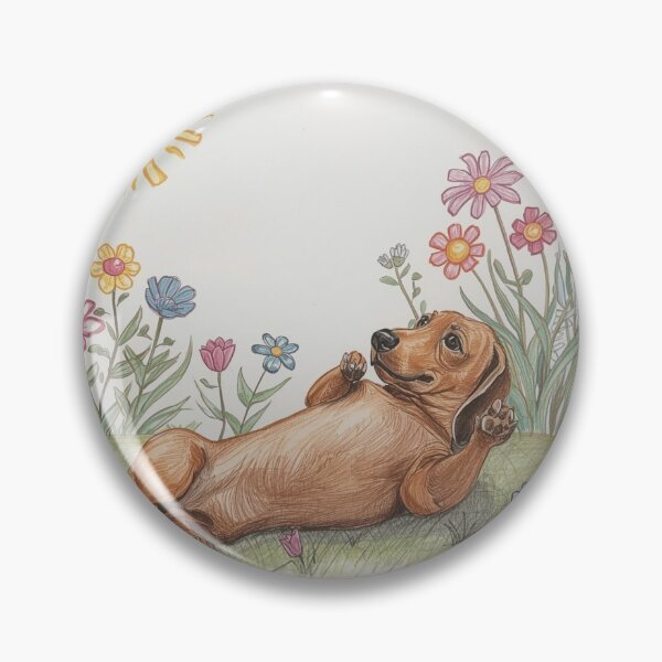 Item preview, Dachshund Sweet Flower Drawing designed and sold by Dachshund Society.