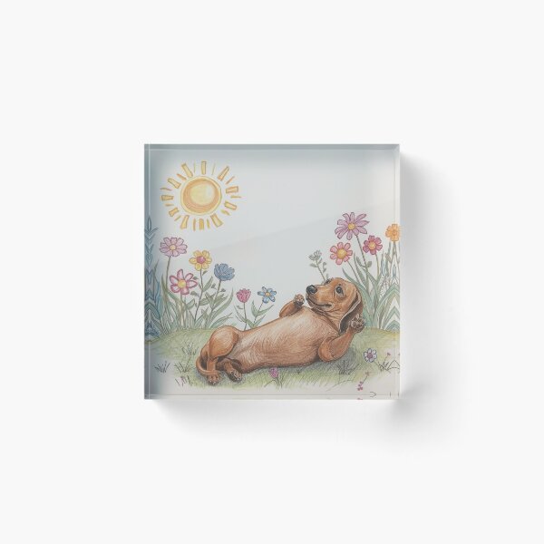 Item preview, Dachshund Sweet Flower Drawing designed and sold by Dachshund Society.