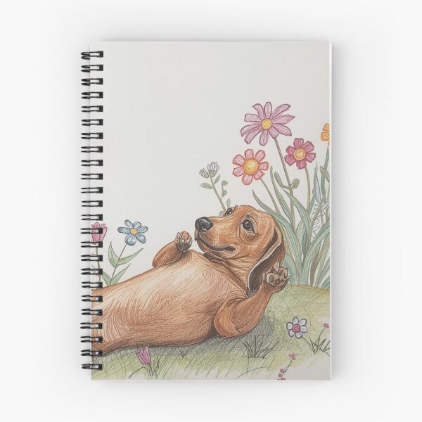 Item preview, Dachshund Sweet Flower Drawing designed and sold by Dachshund Society.