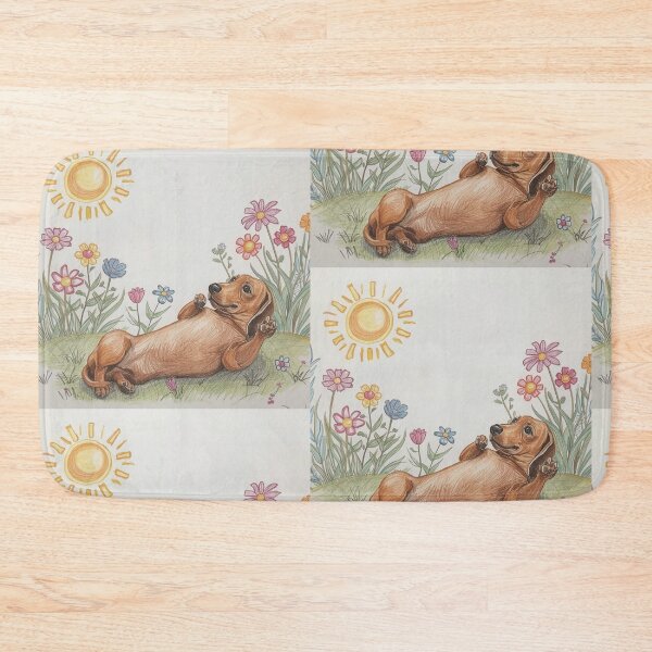 Item preview, Dachshund Sweet Flower Drawing designed and sold by Dachshund Society.