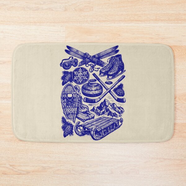 Item preview, Navy Blue Winter Sports - Vintage Blueprint Style designed and sold by DigitalGlade.