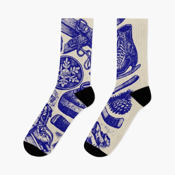 Item preview, Navy Blue Winter Sports - Vintage Blueprint Style designed and sold by DigitalGlade.