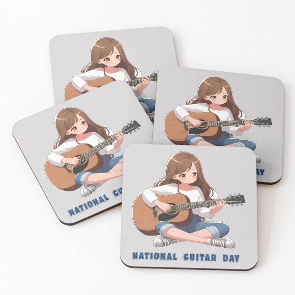 Item preview, Girl playing guitar – National Guitar Day designed and sold by Art-Arcade6.