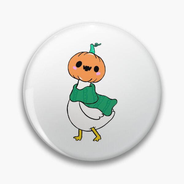 Item preview, Cute Pumpkin Head Goose – Cozy Halloween Duck Illustration designed and sold by Horrify.