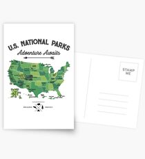 Nationalpark Karte Vintage T-Shirt - Alle 59 Nationalparks Geschenke T-Shirt Männer Frauen Kinder Postkarten