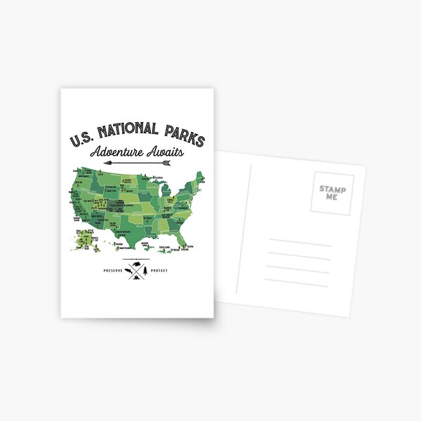 National Park Map Vintage T Shirt - All 59 National Parks Gifts T-shirt Men Women Kids Postcard