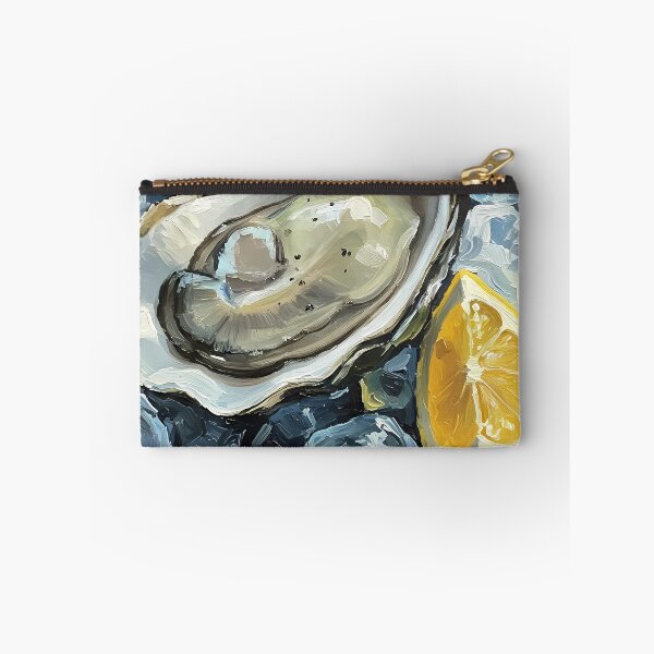 Item preview, The Silver Shell - Oyster & Lemon Fine Art Impasto The Ultimate Sophisticated Gift for Seafood Lovers, Chefs, and Luxury Kitchens designed and sold by LoliDesignShop.