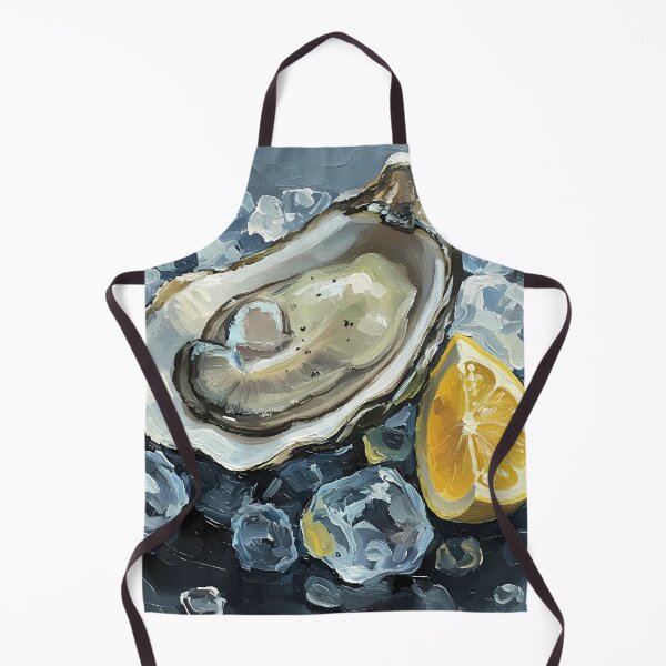 Item preview, The Silver Shell - Oyster & Lemon Fine Art Impasto The Ultimate Sophisticated Gift for Seafood Lovers, Chefs, and Luxury Kitchens designed and sold by LoliDesignShop.