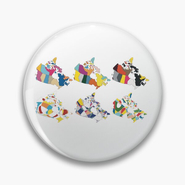 Item preview, Canada Map Set of Six - Colourful Provinces Line Art designed and sold by iampaulmorris.