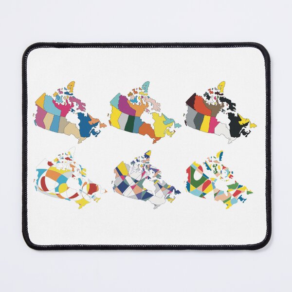 Item preview, Canada Map Set of Six - Colourful Provinces Line Art designed and sold by iampaulmorris.