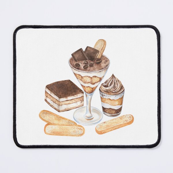 Item preview, Tiramisu Italian Dessert Watercolor Illustration designed and sold by Flowersforbear.