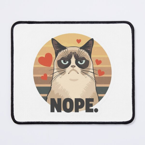 Item preview, Grumpy Cat Anti-Valentine Retro Sunset Sticker - Sarcastic Nope Quote designed and sold by The Grumpy Pet Club.