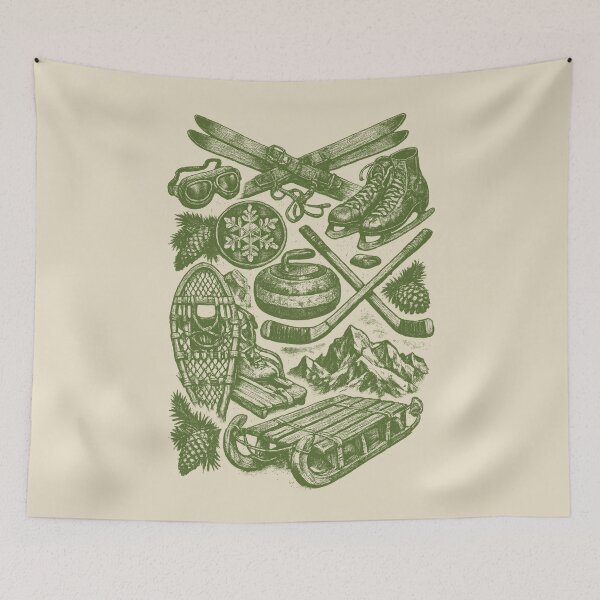 Item preview, Sage Green Winter Gear - Vintage Alpine Nature designed and sold by DigitalGlade.