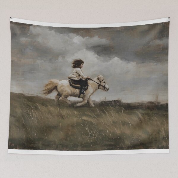 Item preview, Child Riding a Pony designed and sold by lautir.