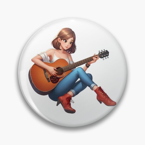 Item preview, Woman playing guitar – National Guitar Day designed and sold by Art-Arcade6.