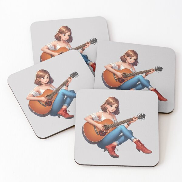 Item preview, Woman playing guitar – National Guitar Day designed and sold by Art-Arcade6.
