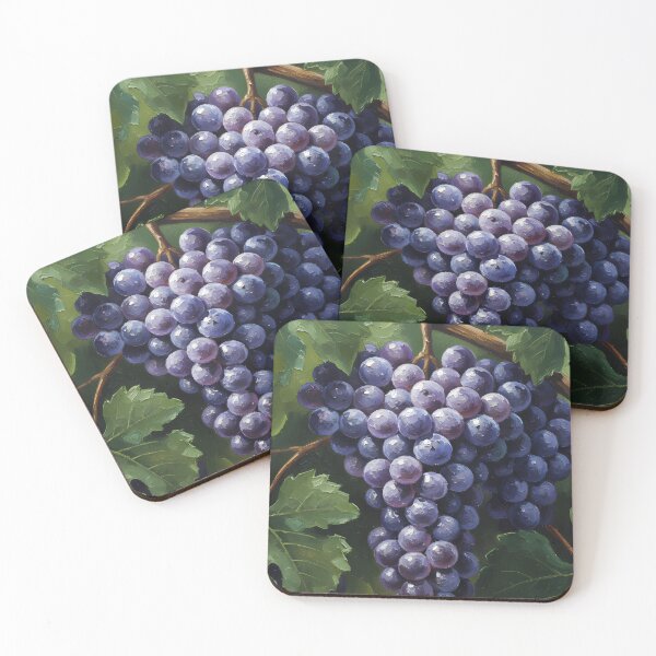 Item preview, Vintage Vine - Cabernet Grape Cluster Impasto Art A Timeless & Elegant Gift for Wine Lovers, Vineyard Enthusiasts, and Art Collectors designed and sold by LoliDesignShop.