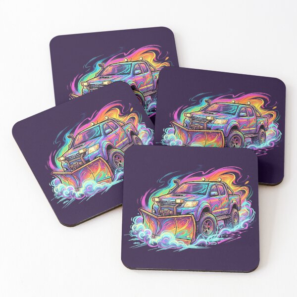 Item preview, Neon Snow Plow Pickup – Psychedelic Street Art Truck designed and sold by JaaGo PopLab.