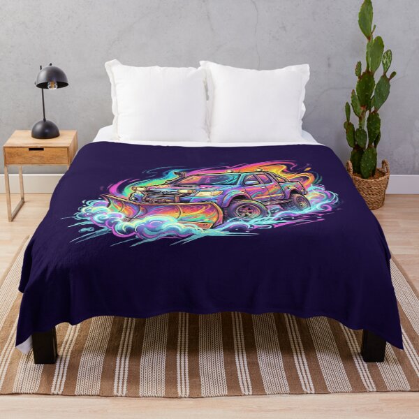 Item preview, Neon Snow Plow Pickup – Psychedelic Street Art Truck designed and sold by JaaGo PopLab.