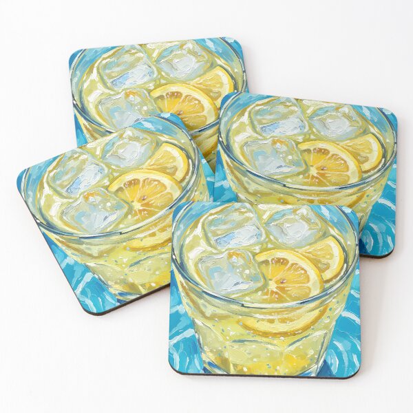 Item preview, Poolside Lemonade - Refreshing Summer Impasto Art The Ultimate Bright & Cool Gift for Summer Lovers and Poolside Aesthetics designed and sold by LoliDesignShop.