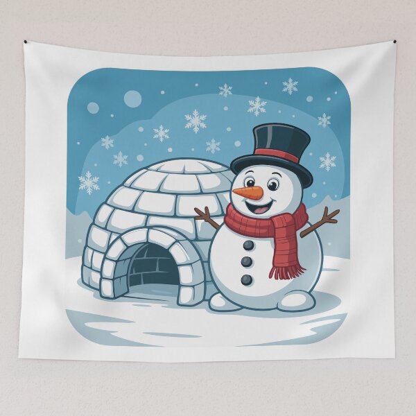 Item preview, A snowman and an igloo designed and sold by desinganddecor.