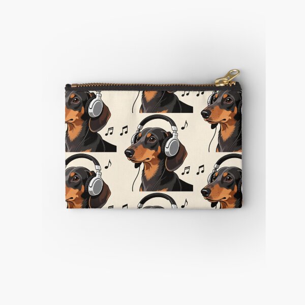 Item preview, Dachsund with Music Earphones designed and sold by Dachshund Society.