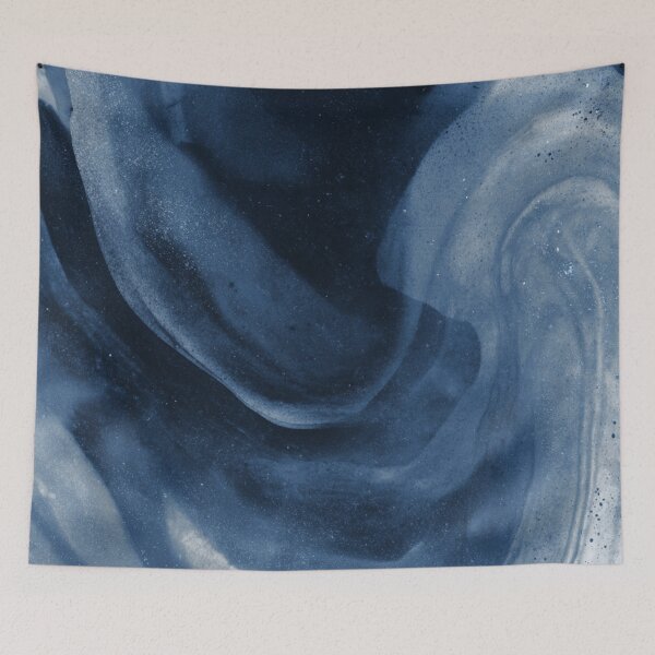 Item preview, Dusty Blue Ink Swirl - Moody Indigo Wash designed and sold by trajeado14.