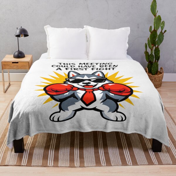 Item preview, This Meeting Could Have Been a Fist Fight – Funny Office Humor Husky Dog Meme designed and sold by PutagaShop.
