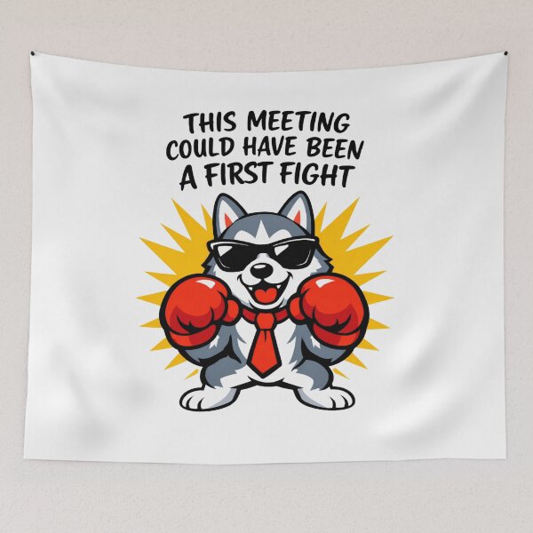 Item preview, This Meeting Could Have Been a Fist Fight – Funny Office Humor Husky Dog Meme designed and sold by PutagaShop.