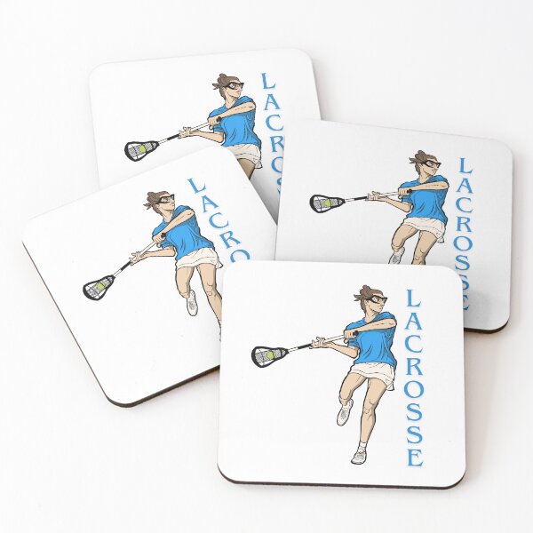 Item preview, female lacrosse player running and cradling the ball with a stick designed and sold by StairheadStore.