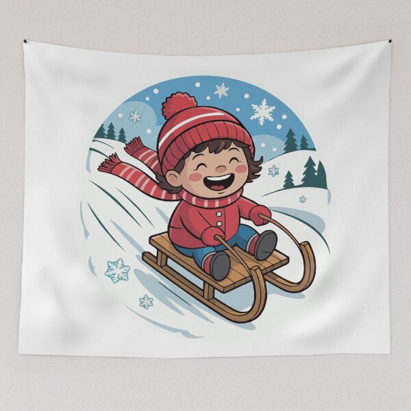 Item preview, A child sledding designed and sold by desinganddecor.