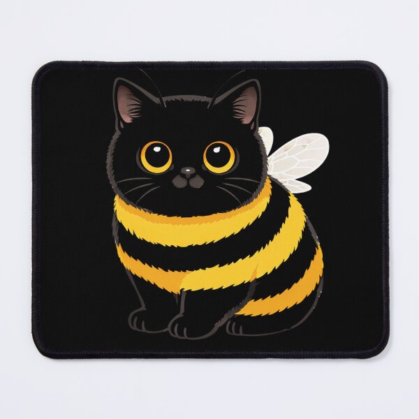 Item preview, Cute Bee Cat – Kawaii Cat Bee Monochrome Illustration designed and sold by PutagaShop.