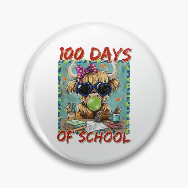 Artikelvorschau, 100 Tage Schule, Fröhliche 100 Tage Schule, Heilige Kuh, 100 Tage Schule, Hochlandrind, Lehrerleben entworfen und verkauft von DesignDenDo ⭐⭐⭐⭐⭐.