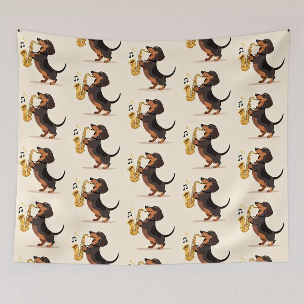 Item preview, Dachsund with Saxophone Jazz designed and sold by Dachshund Society.