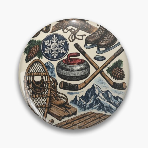 Item preview, Vintage Winter Sports in Color - Hand-Tinted Engraving designed and sold by DigitalGlade.