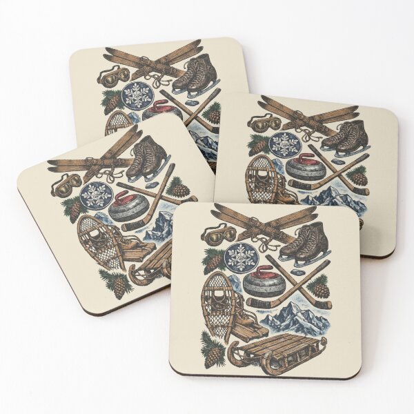 Item preview, Vintage Winter Sports in Color - Hand-Tinted Engraving designed and sold by DigitalGlade.
