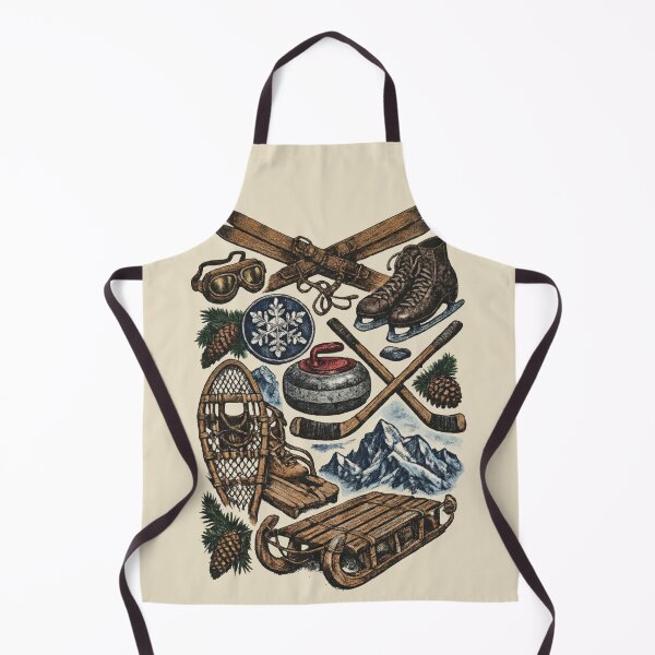 Item preview, Vintage Winter Sports in Color - Hand-Tinted Engraving designed and sold by DigitalGlade.