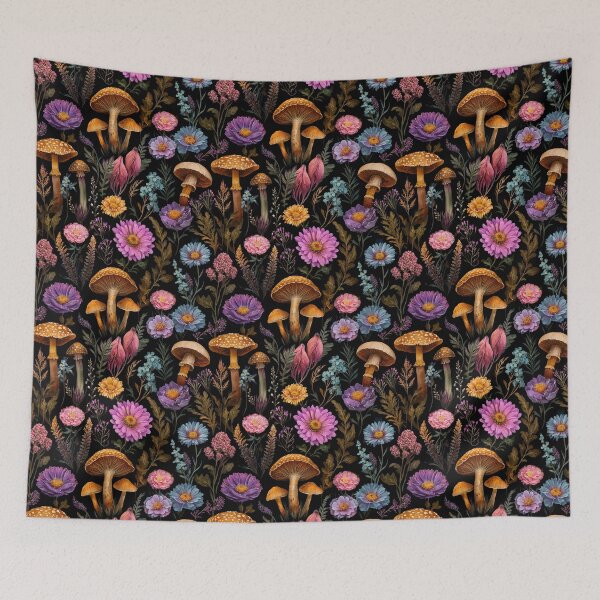 Item preview,  Dark Botanical Mushroom Flowers designed and sold by Anastasiia Yurevych.