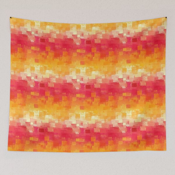 Item preview, Sunset Gradient Mosaic Squares Pattern designed and sold by bubblegoth.