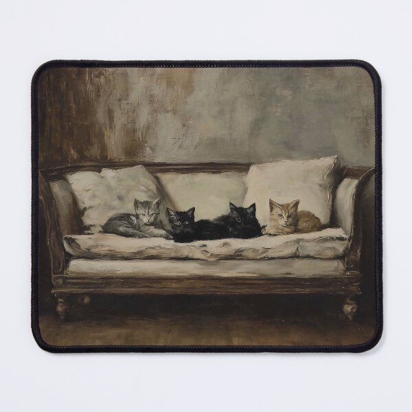 Item preview, Four Cats on a Vintage Sofa designed and sold by lautir.