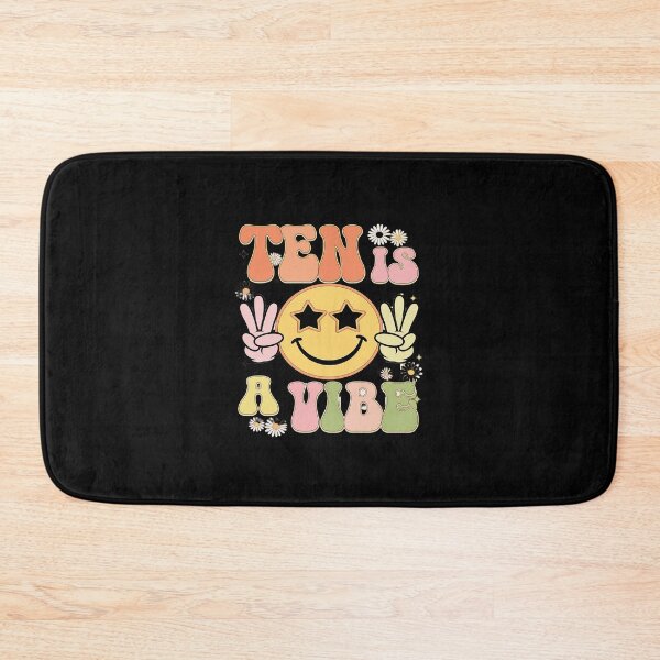 Item preview, Ten Is A Vibe 10th Birthday Groovy Smile Face 10 Years Old  designed and sold by SyntaxClaw.