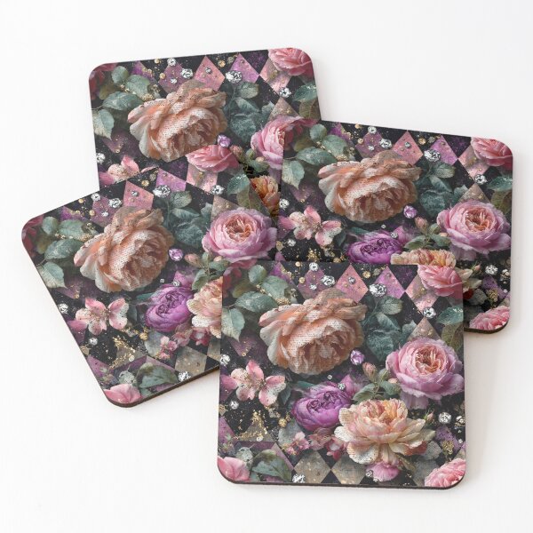 Item preview, Luxury Roses Vintage Book Pages Harlequin  designed and sold by Anastasiia Yurevych.