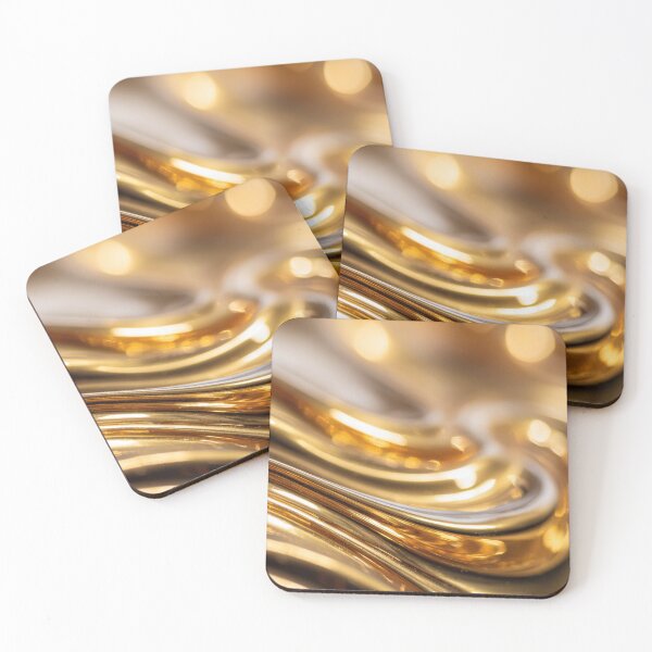 Item preview, Gold liquid flows in smooth shapes designed and sold by anytka.