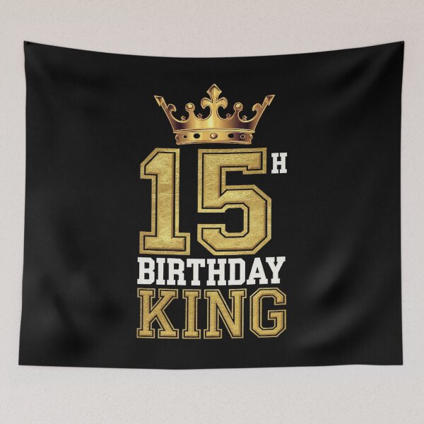Item preview, Happy 15th Birthday King 15 Years Old Party Ideas For Boys  designed and sold by FadeOfThrone.