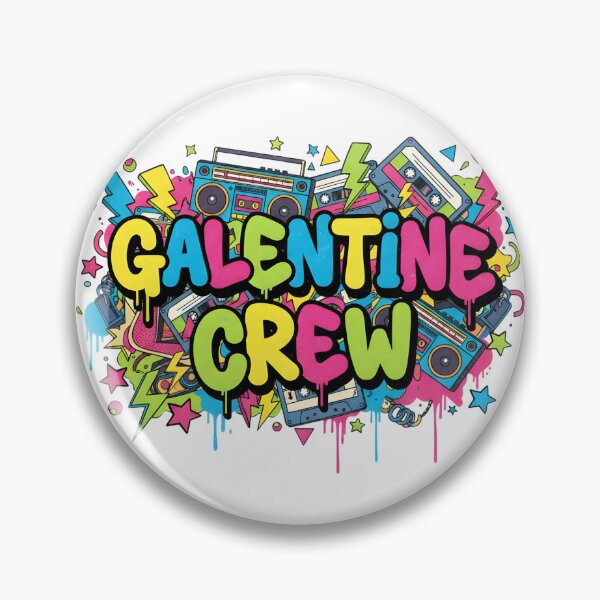 Item preview, Galentine Crew – 80s Retro Neon Boombox Girl Gang Party Design designed and sold by Happy'CLICK'.