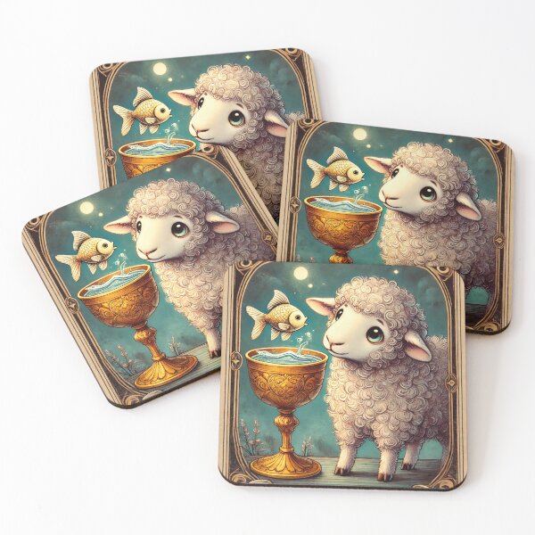 Item preview, Sheepism – Page of Cups Tarot Card designed and sold by Thpoar.