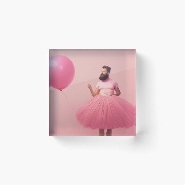 Item preview, Graceful Bearded Dancer with Pink Balloon designed and sold by anytka.